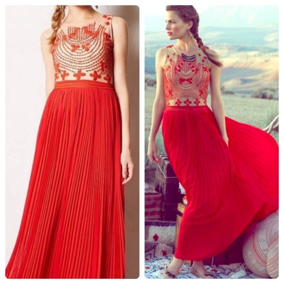 Red Rubied Dusk By Rina Dhaka Casual Maxi Dress - Picture 1 of 11